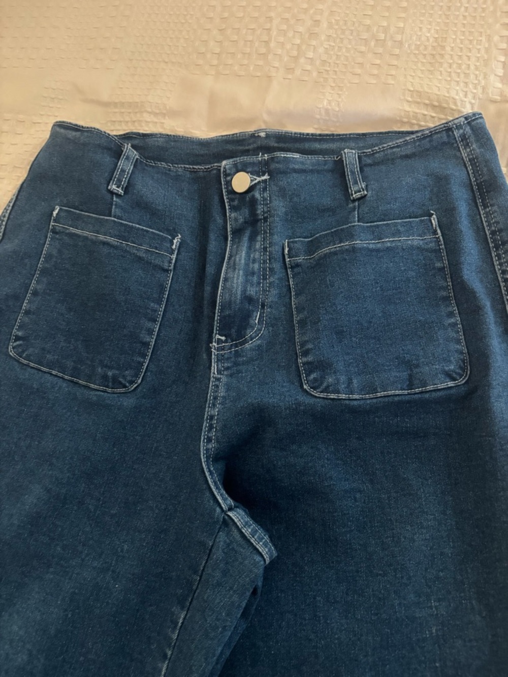 Dark Blue Women's High-Rise Wide Leg Jeans